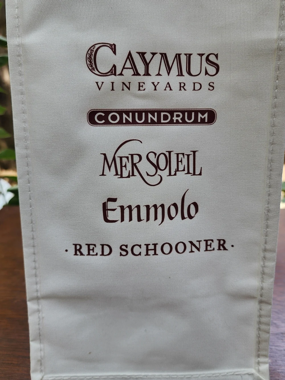 Caymus Vineyards Canvas Wine Tote Bag Wagner Family Brands Multi Bottle Carrier